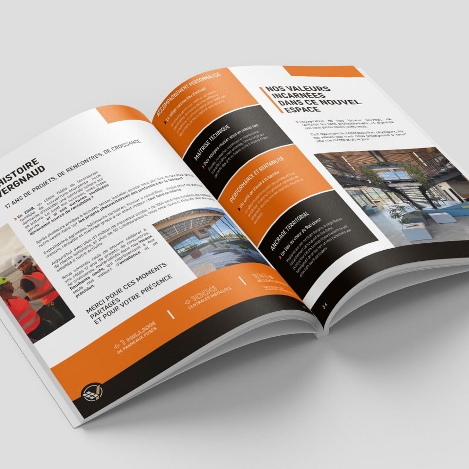 Mise en page de catalogue pour Vergnaud avec le collectif unithy