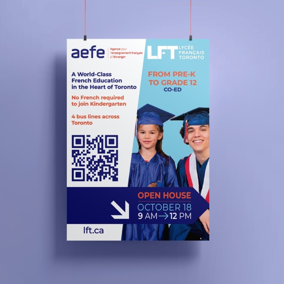 Flyer pour les portes ouvertes du Lycée Français de Toronto